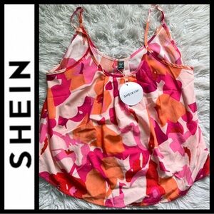 NWT SHEIN Curve Vacay Pink and Orange Camisole Top